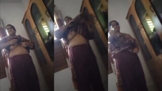 Desi Mom Boobs Video Capture By Son | Viral MMS Desi